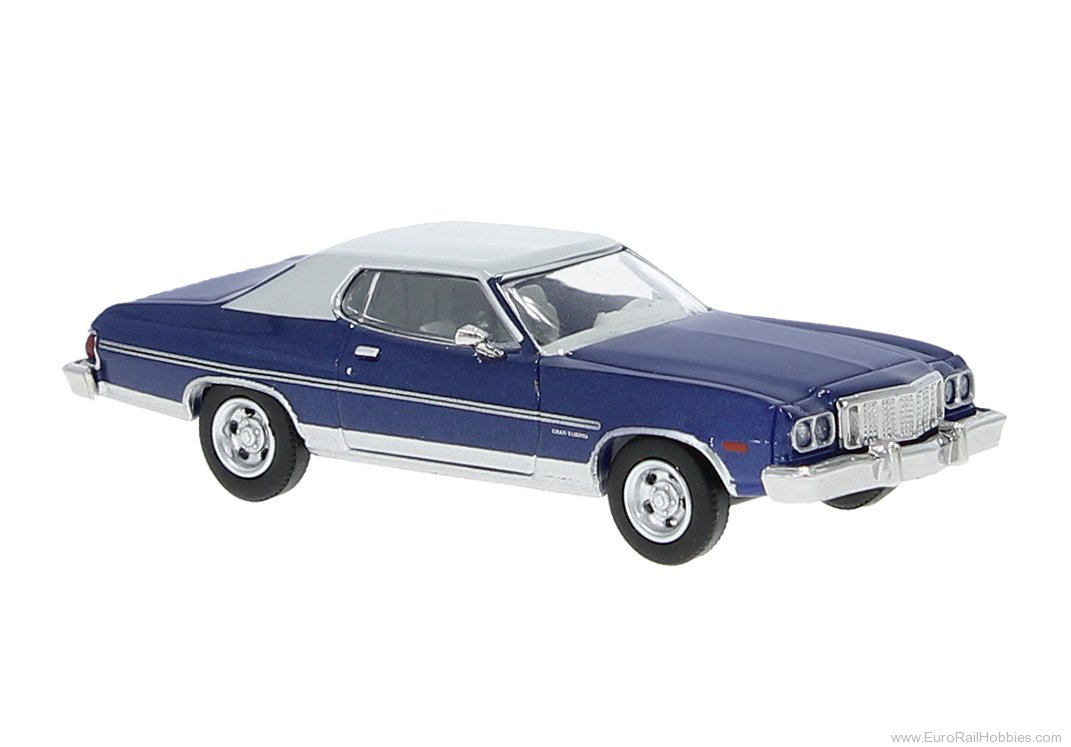 Brekina 19731 Brekina, Ford Gran Torino, Dark Blue/Light-Gr