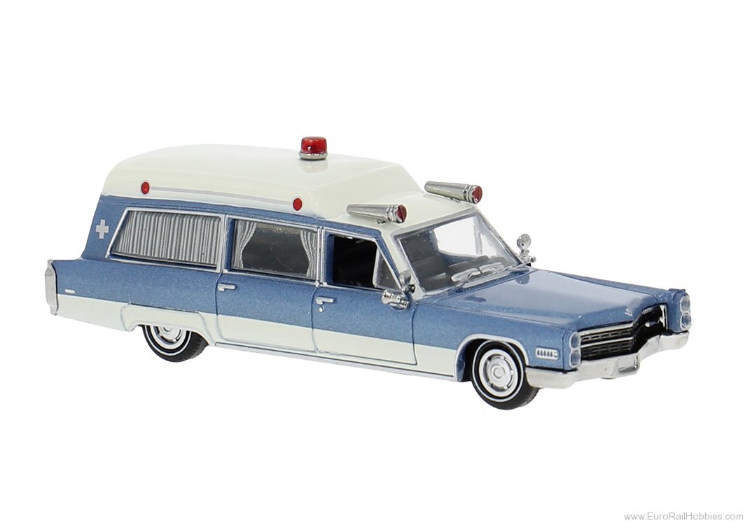 Brekina 19777 Brekina, Cadillac Miller Meteor Ambulance, Wh