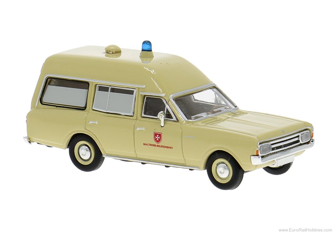 Brekina 20673 Brekina, Opel Rekord C KTW, 1968, Malteser,  