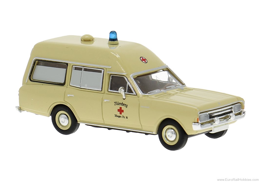 Brekina 20674 Brekina, Opel Rekord C KTW, 1968, DRK NÃƒÂ¼rn