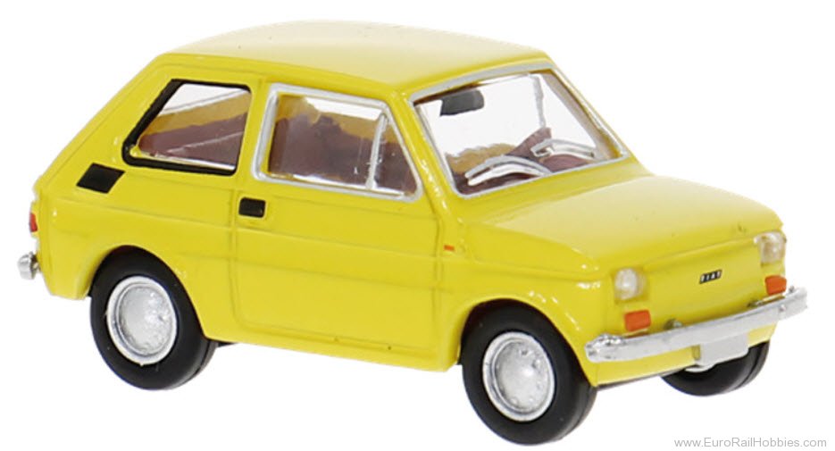Brekina 22371 Brekina Drummer, Fiat 126, Yellow, 1972