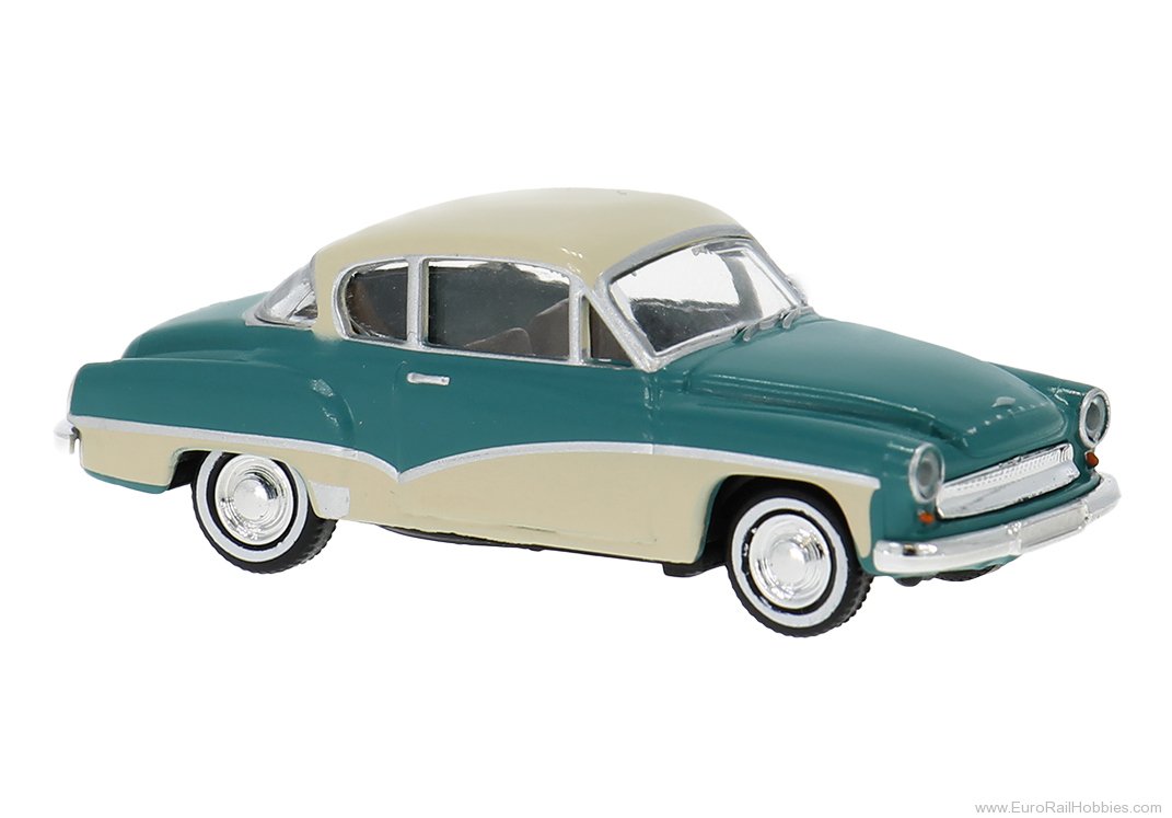 Brekina 27162 Brekina, Wartburg 311 Coupe, Green/Light Blue