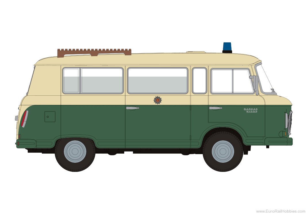 Brekina 30048 Brekina, Barkas B 1000 Bus, 1960, Volkspolize