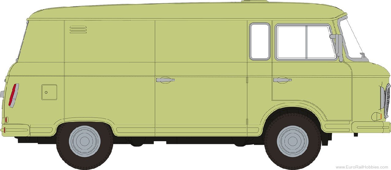 Brekina 30122 Brekina, Barkas B 1000 Kasten, Light Green, 1