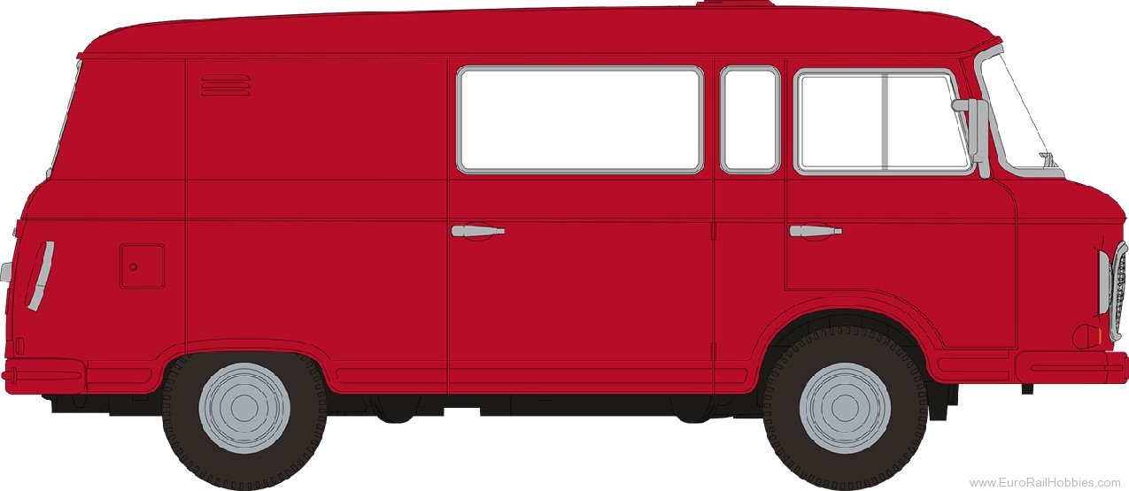 Brekina 30228 Brekina, Barkas B 1000 Halbbus, rot, 1962, 1: