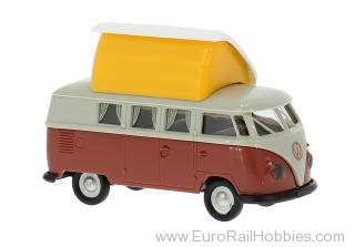 Brekina 31635 Brekina, VW T1b Camper, Gray/Red, 1960,  