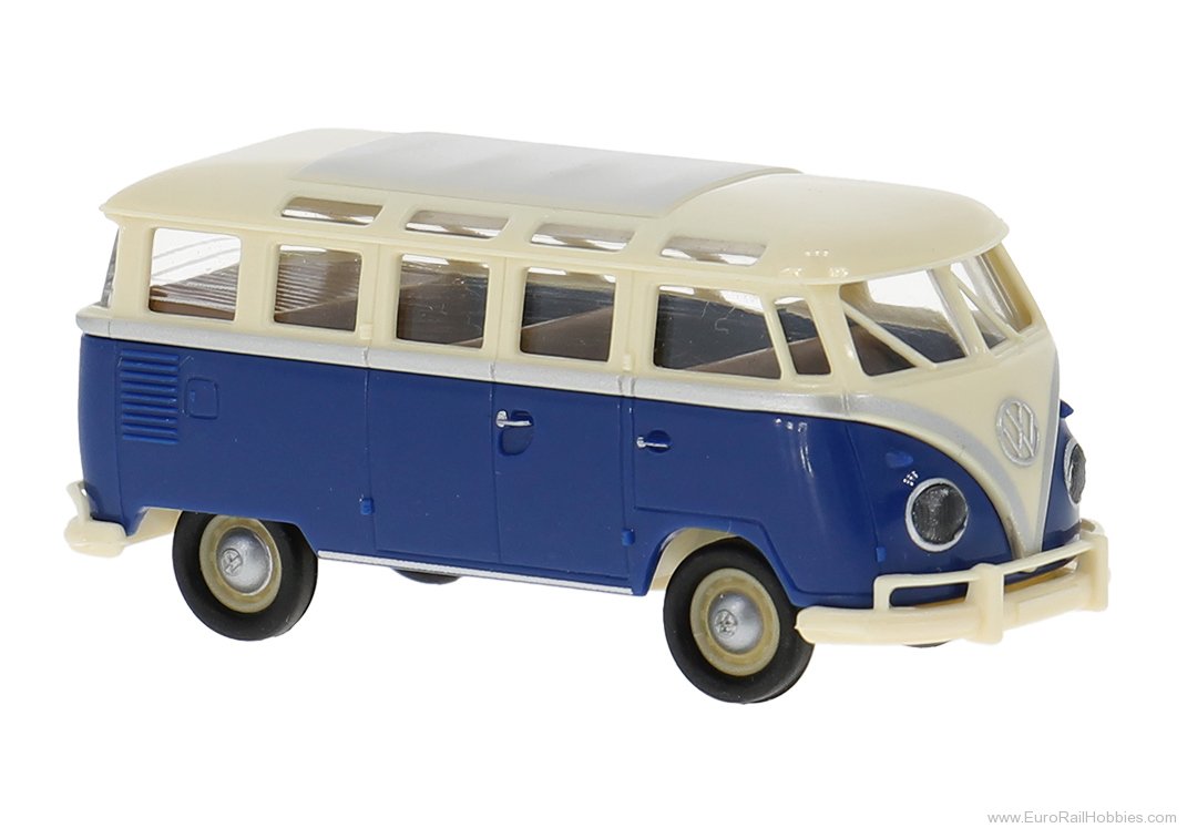 Brekina 31853 Brekina, VW T1b Samba, Light Beige/Blue, 1960