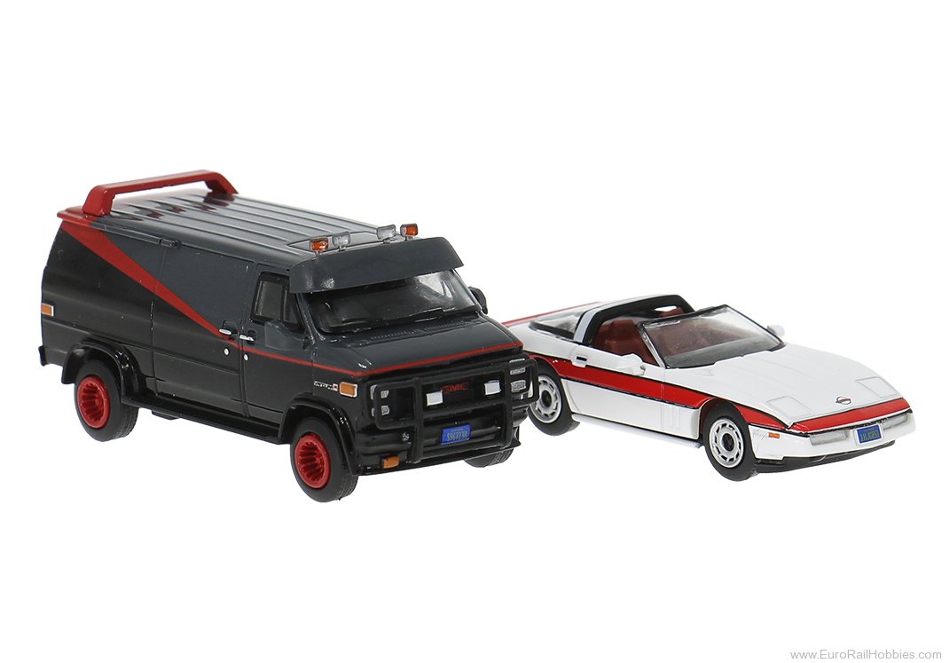 Brekina 90501 Brekina Set with GMC Vandura and Corvette C4 