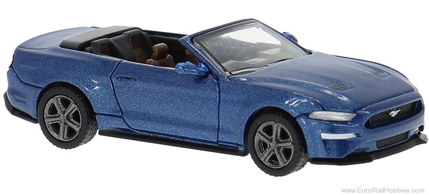 Brekina PCX870564 PCX87, Ford Mustang VI Cabriolet, Dark Blue, 