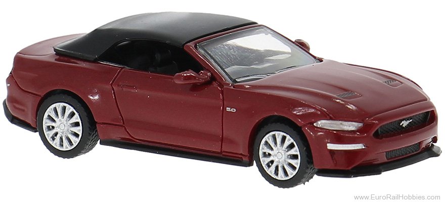 Brekina PCX870565 PCX87, Ford Mustang VI Cabriolet, Dark Red, 2