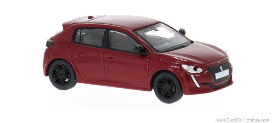 Brekina PCX870594 PCX87, Peugeot 208 II, Dark Red, 2019,  