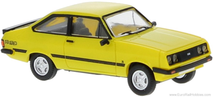 Brekina PCX870721 PCX87, Ford Escort MK II RS 2000, Yellow, 197