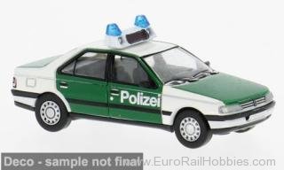 Brekina pcx871684 PCX87, Peugeot 405, 1987, Polizei Saarland,  