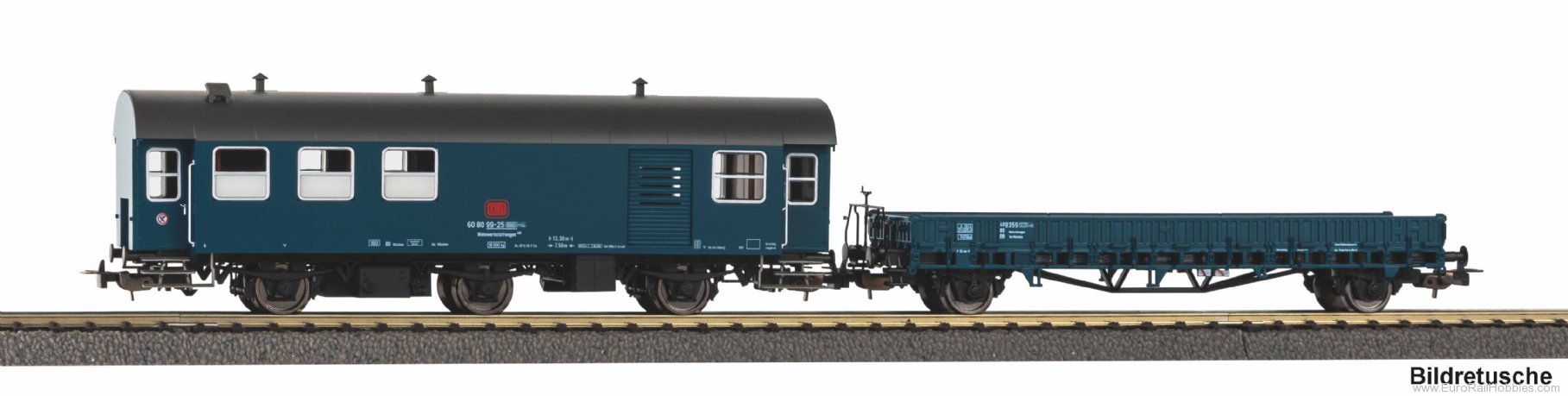 Piko 28334 DB 2 Piece Blue Rebuild Car with Low-side Car