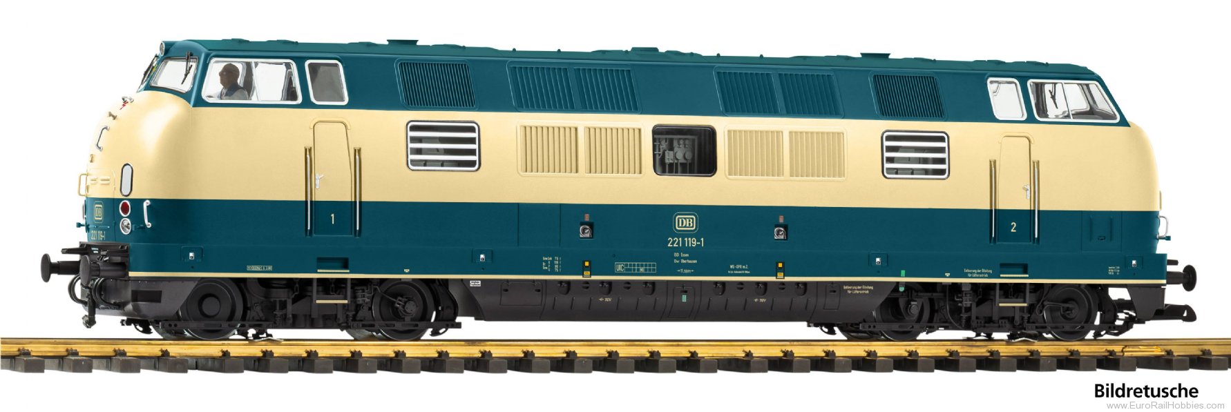 Piko 37463 DB BR 221 Diesel Locomotive Blue/Beige Livery