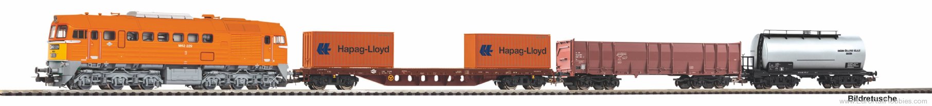 Piko 57036 MAV Start-Set with M62 Diesel Locomotive + 3 